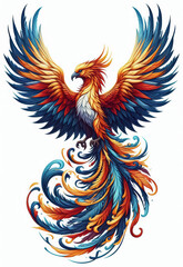 Fototapeta premium TRIBAL TATOO トライバル タトゥ 鳳凰 Phoenix