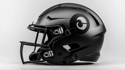 Fototapeta premium Stylish Black Football Helmet Design Concept