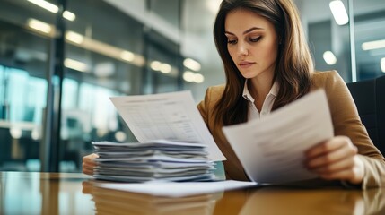 Fototapeta premium Confident Woman Working in Modern Office Environment