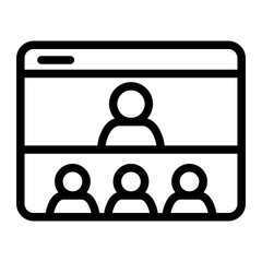 Virtual Event Line Icon