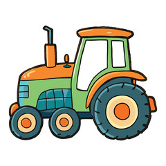 Obraz premium modern tractor watercolor vector white background