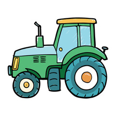 Obraz premium modern tractor watercolor vector white background