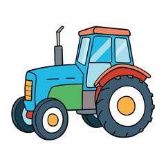 Obraz premium modern tractor watercolor vector white background