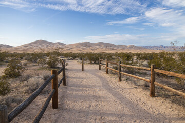 Walking path to Kelso Dunes, Mojave National Preserve, California