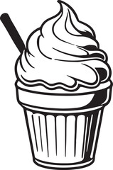 Ice Cream vector black and white