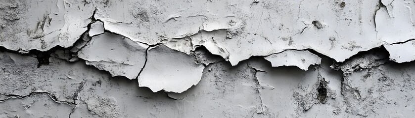 Obraz premium Cracked and Peeling White Paint on a Wall Surface