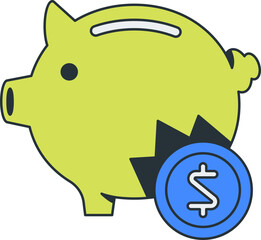 piggy bank with dollar sign
