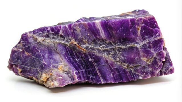 Raw sugilite rock specimen cutout for stock photo