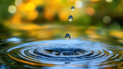 Water Droplet Splash and Ripples