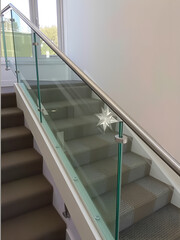 Frameless laminated glass railing special eight layer.