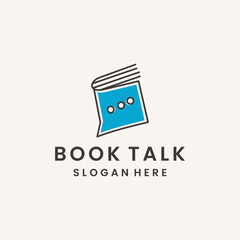 Book talk logo template vector illustration design