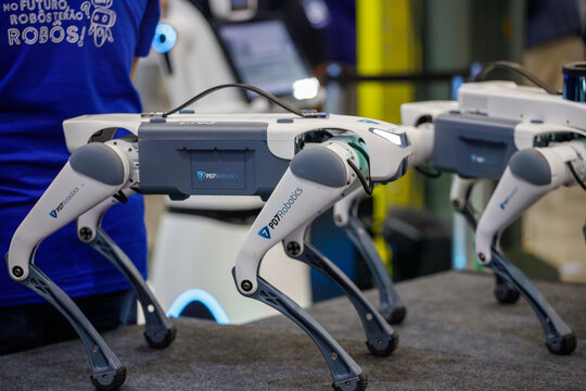 Robot dog at an exhibition in Rio de Janeiro, Brazil