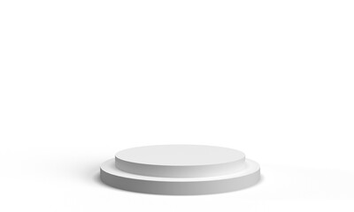 White isolated podium stage stand showcase object step exhibition advertisement product studio dais abstract design modern graphic template platform pedestal clean merchandise round circle feature 