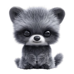Fototapeta premium Cute Cartoon Raccoon Sitting.