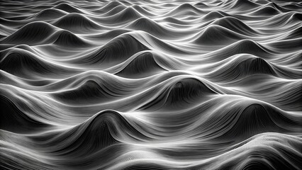 Obraz premium A Monochromatic Symphony of Curving Lines in a Serene Landscape