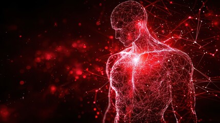 Red Digital Human Body Art