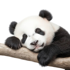 Fototapeta premium the panda rests peacefully in its natural habitat Transparent background