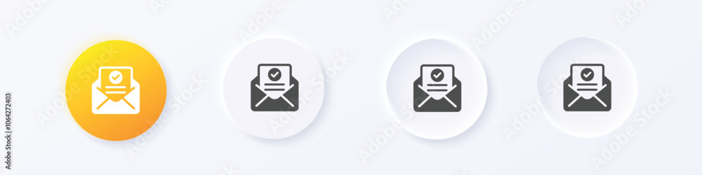 Aufkleber official mail icon. neumorphism round style button design vector