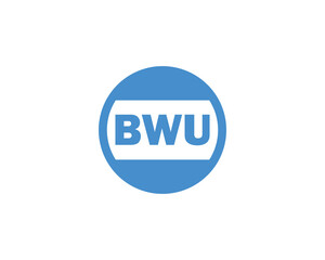BWU logo design vector template. BWU