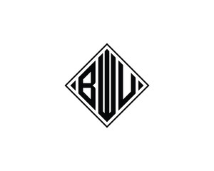 BWU logo design vector template. BWU