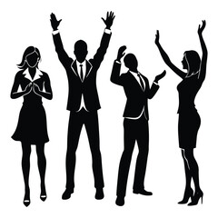 people gesture silhouette set