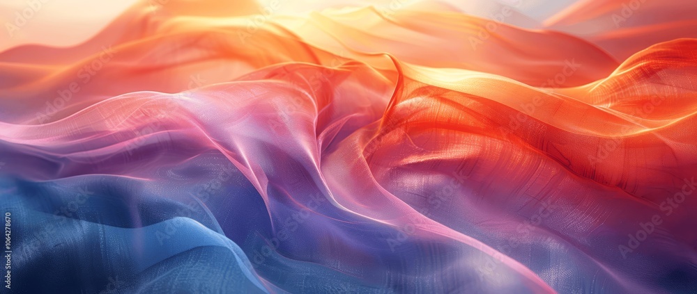 Poster colorful gradient 3d abstract background with curved shapes and intertwined lines