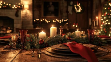 Elegant Holiday Dining Table Setting