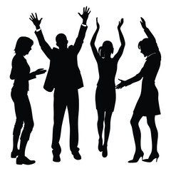 people gesture silhouette set