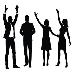 people gesture silhouette set