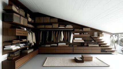 Modern Stylish Interior with Wooden Storage Solutions
