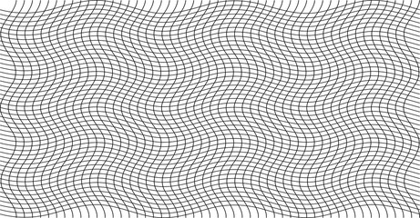 Fototapeta premium Abstract hypnotic pattern with black-white striped lines. Psychedelic background. Op art, optical illusion. Modern design, graphic texture.