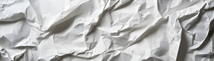 Obraz premium Close-up of a White Crumpled Paper Texture