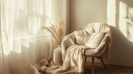 Cozy Corner with Soft Textiles and Natural Light