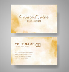 Business card with abstract watercolor background