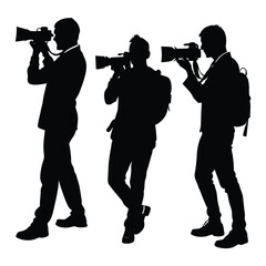 Naklejka premium professional photographer silhouette