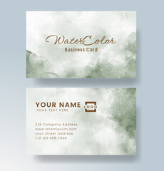Business card with abstract watercolor background