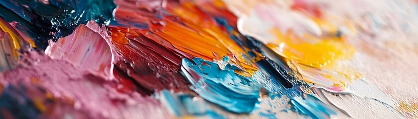 Fototapeta premium Abstract Oil Painting with Vibrant Swirls of Color