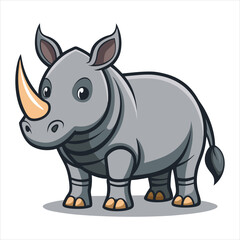 rhino vector art and illustration on white background