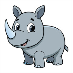 rhino vector art and illustration on white background