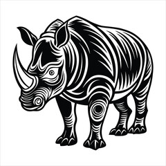 rhino vector art and illustration on white background