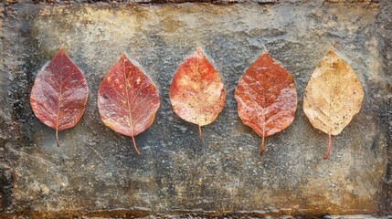 Autumn Leaves on Rustic Surface