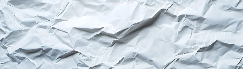Fototapeta premium Crumpled White Paper Texture with Light and Shadows