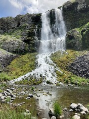 waterfall in the mountains