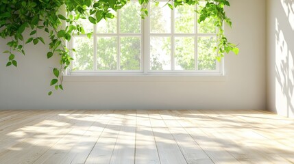 Bright Indoor Space with Greenery and Sunlight