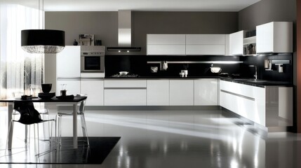 Modern Kitchen with Sleek White Cabinets