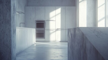 Obraz premium Modern Minimalist Kitchen with Natural Light