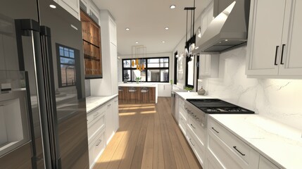 Modern Kitchen Design with Bright Interiors and Wood Accents