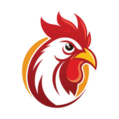 rooster head logo vector on white background