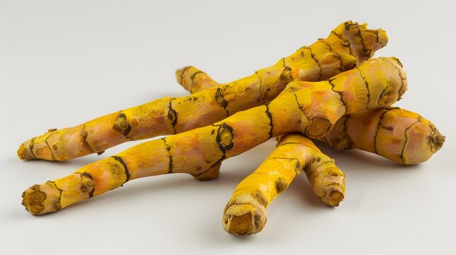 Ayurvedic Daruharidra - Daru haldi or tree turmeric isolated over white background. 