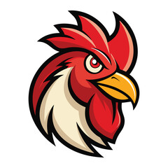 rooster head logo vector on white background